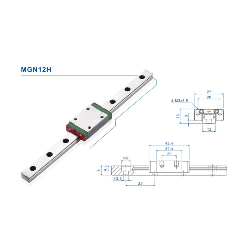 Guia Linear MGN12 de 12mm, Tri - Linear Rail Mgn12H Set avaliação e preço